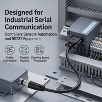Conector Circular Personalizado Compatible con M12 de 4, 5 y 8 Pines a Cable Serial DB9 D-Sub RS232 para Equipos de Control Industrial
