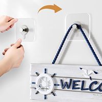 Support mural adhésif antirouille sans clou, sans trace, sans perçage pour panneau de porche extérieur, balcon ou fixation de signalétique