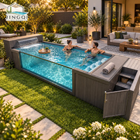Piscine hors sol en fibre de verre avec fenêtre en acrylique de 20 pieds pour jardin, spa extérieur et piscine pour enfants