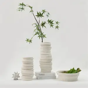 Vase en céramique hydroponique japonais Décoration d'art minimaliste en spirale pour la maison