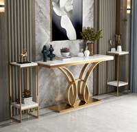 Meuble de luxe moderne, miroir en céramique, dessus en verre, table console de luxe de designer, branches d'arbre en acier inoxydable doré moulé, décoration