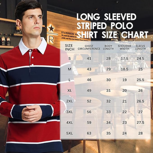Polo de Manga Larga a Rayas Rojas y Azul Marino para Hombre - Casual y Moderno - Product Image 5