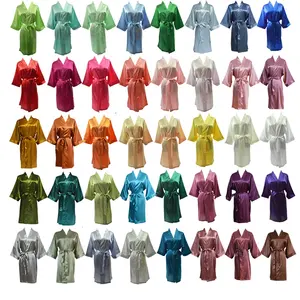 Оптовая продажа с фабрики, атласные халаты разных цветов для женщин