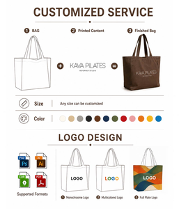 Bolsa de Compras Personalizada al por Mayor, Bolsa de Lona de Algodón Reutilizable con Estampado, Bolsa de Compras Grande para Mujer, para Pilates y Yoga, con Logotipo - Product Image 4