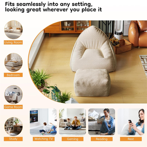 Sillones Reclinables a Precio Económico, Sofá Tipo <span class=keywords><strong>Puff</strong></span> sin Estructura, Silla Bean Bag Grande de Espuma Viscoelástica con Otomana - Product Image 5