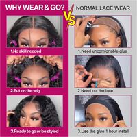 Perruque Bob Bouclée Cheveux Humains Ondulés Profonds Sans Colle Pré-Pluckée Pré-Coupée 5x5 Prête à Porter Fermeture en Dentelle HD Sans Colle