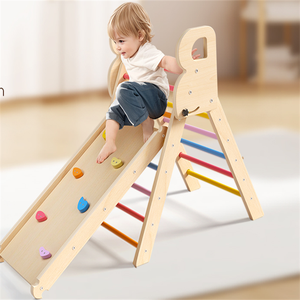 Obral besar Montessori balita dalam ruangan taman bermain Pikler segitiga Set rangka panjat kayu teknik dipoles aman untuk anak-anak - Product Image 2