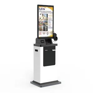 Özel 21.5 inç otomatik akıllı Self servis Check-in Terminal kart dağıtıcı Passport tarayıcı otel ödeme Kiosk
