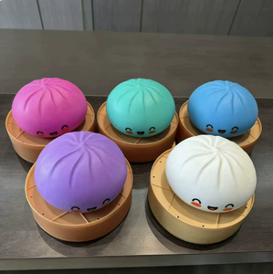 Oreiller géant à presser, jouet anti-stress en forme de boulette vapeur extra large, en plastique, pour enfants de 5 à 7 ans, soulagement de l'anxiété - Product Image 4