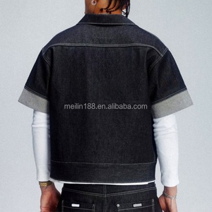 Camisas de Mezclilla Personalizadas de Alta Calidad para Hombre, Lisas, Extra Grandes, de Manga Corta, con Botones - Product Image 2