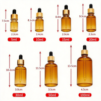 Flacon compte-gouttes en verre ambré de luxe pour sérum cosmétique 50 ml 15 ml 30 ml 100 ml 120 ml – Idéal pour sérum visage et huiles essentielles