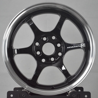 Jantes en alliage JDM 5 branches noir brillant avec lèvre polie, vente en gros usine, 15 16 pouces, 4x100 4x114.3 5x100 5x114.3, jantes Tuner