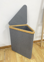Panier à linge pliable en bambou 90L Triangle Sac de rangement Panier pour linge sale Panier à linge