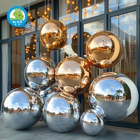 Boule de miroir gonflable réfléchissante en PVC argent or pour mariage décorations de Noël exposition d'art publicité gonflables géants