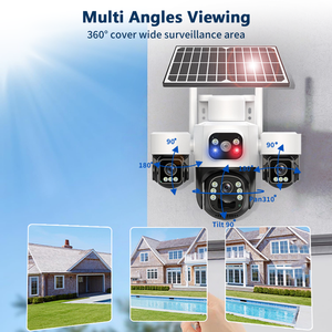Caméra de tableau de bord à triple objectif OKAM, caméra de sécurité solaire avec carte SIM 4G, caméra CCTV intelligente sans fil Wi-Fi 9MP pour intérieur et extérieur - Product Image 3