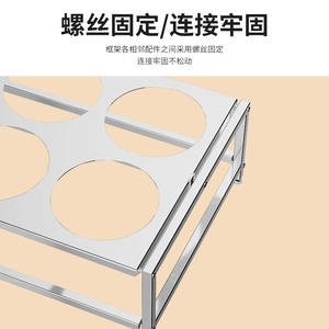 Stainless Steel <b>Spice</b> <b>Rack</b> 6 Compartment With Lid Double Row Seasoning Storage <b>Organizer</b> For Kitchen Use - Product Image 5