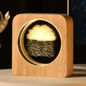 Globo Terrestre 3D Inciso in Cristallo Luminescente con Base in Legno Stampata UV, Luce Notturna Eco-friendly per Natale - Product Image 1