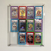 Présentoir de table moderne et portable en carton transparent à 12 compartiments pour la collection de cartes de sport gradées CGC CSG