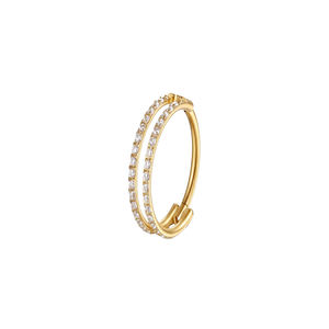 Phụ kiện trang sức mạ vàng thép không gỉ bán buôn tự làm, gắn đá zircon cắt kim cương, ngọc trai, kiểu cài móng - Product Image 2