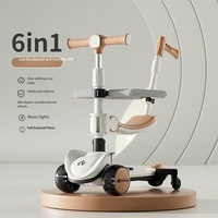 Trottinette pliable à 3 roues pour enfants, légère et mignonne, avec siège, roues en PU anti-retournement, hauteur réglable, frein arrière - Pour les enfants de 3 à 6 ans