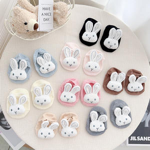 Dessin animé mignon bébé lapin bouche peu profonde poupée chaussettes de sol anti-dérapant équipage tricoté <span class=keywords><strong>Invisible</strong></span> enfant en bas âge chaussettes pour enfants - Product Image 6