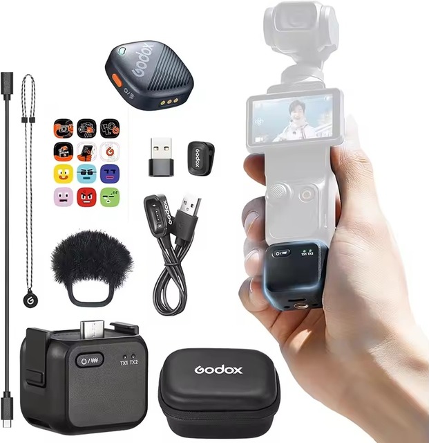 GODOX Cube-OP3 Mini Wireless Lavalier Microphone for DJI Osmo Pocket 3 Type C Connector 10H Battery Life Noise Cancellation