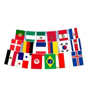 Qualidade assegurada Flagline Bunting grandes variedades Tela impressão digital poliéster bandeira nacional/casamento/aniversário