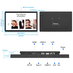 Wall Mount 15.6 inch <span class=keywords><strong>Ultra</strong></span>-Slim kỹ thuật số biển màn hình cảm ứng tùy chọn NFC PoE Android 14 4 + 64GB máy tính bảng cho thương mại hiển thị - Product Image 5