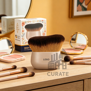 Brocha <span class=keywords><strong>de</strong></span> Maquillaje Kabuki <span class=keywords><strong>de</strong></span> Cabeza Ancha con Logotipo Personalizado, Brocha Extra Grande para <span class=keywords><strong>Autobronceador</strong></span>, para <span class=keywords><strong>Piernas</strong></span>, Rostro y Espalda, Uso en Seco y Húmedo - Product Image 2