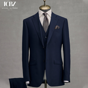 Costume de cérémonie bleu <span class=keywords><strong>marine</strong></span> pour homme, style coréen professionnel, coupe ajustée, idéal pour les banquets et les occasions formelles - Product Image 2