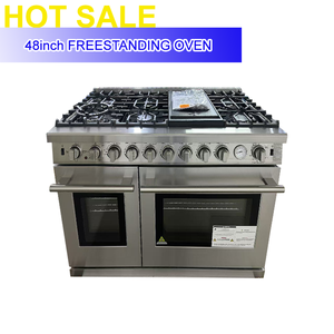 Cuisinière à gaz de 48 pouces avec double four à gaz, cuisinière autonome en acier inoxydable avec grill pour la cuisine domestique et usage commercial - Product Image 2