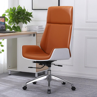 Chaise de bureau de direction haut de gamme, très vendue, design contemporain blanc, ergonomique, réglable en hauteur, avec base en acier véritable de luxe