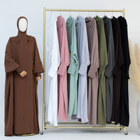 Modèle Tendance Jilbab Hijab Abaya Robe Femme Plissée Couleur Unie Décontractée Manches Chauve-Souris Gland Robe à Capuche Musulmane Saoudienne Prière Caftan