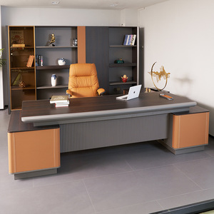 High-End Solid Wood Glass Modern Italian-Style Boss Executive Chairman Desk <b>File</b> <b>Box</b> Drawers Floor Mount for Commercial Use New - Product Image 3