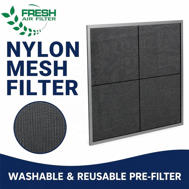 New High Air Flow Low Resistance High Temperature Resistant Moisture Proof G2 Industrial Nylon Mesh Panel Filter 65% Efficiency