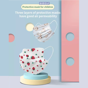 كمامة وجه طبية للأطفال من الصين، 3 طبقات غير منسوجة، لون أسود سادة، قناع للفم والأنف للأطفال - Product Image 4