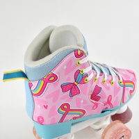 Patins à roulettes ajustables à 4 roues pour enfants, patins à roulettes blancs à double roues pour enfants