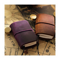 LABON Handgefertigtes Vintage-Leder Mini-Notizbuch Niedlicher Reise-Terminplaner Wöchentlicher Organizer Notizbuch Kawaii Schreibwaren