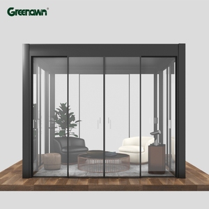 Abri de jardin motorisé, couverture de terrasse extérieure, pergola en <span class=keywords><strong>aluminium</strong></span> imperméable, kit de véranda - Product Image 1