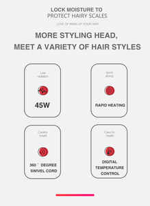 Lisseur à cheveux professionnel en aluminium électrique PTC avec lumière LED, utilisation à sec et humide, cordon rotatif à 360° - Product Image 3