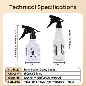 Bouteille pulvérisatrice haute pression 200 ml à jet continu pour salon de coiffure, vaporisateur de brume capillaire pour coiffage et nettoyage - Product Image 4