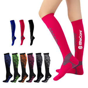 Compression genou haute chaussettes de sport respirant soutien gradué équipement de Performance athlétique pour la course à pied cyclisme entraînement hommes femmes - Product Image 1
