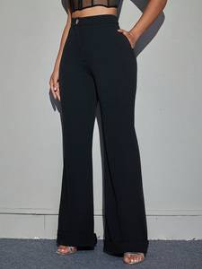 STYLIZED MODERN ECO-FRIENDLY Durable Embroidered Fabric PolySterBlend <b>Black</b> TROUSER Model 1030 OSCA INTERNATIONAL Sizes SMLXLXXL - Product Image 3