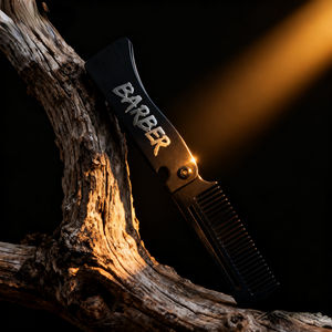 Pettine per barba da uomo portatile pettine in metallo a denti sottili per la toelettatura dei baffi - Product Image 3