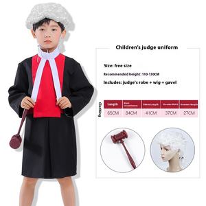 Maternelle Halloween Uniforme professionnel Enfants <span class=keywords><strong>Avocat</strong></span> Costume Avec Baguette et Perruque Carrière Jour Cosplay Costumes pour Enfants - Product Image 6