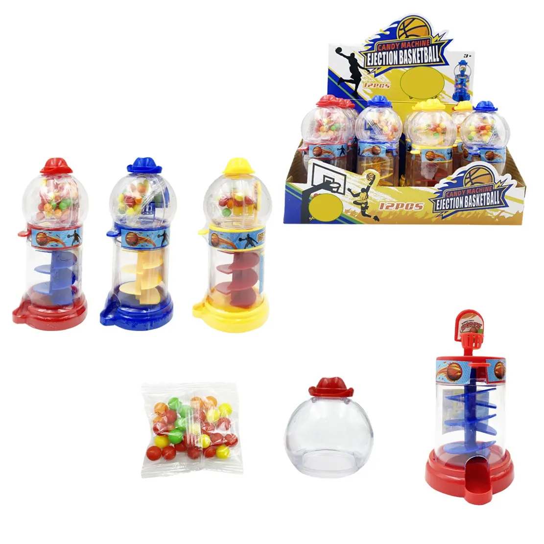 Kinderen Cartoon Speelgoed Met Zoete Candy Europa Plastic Mini Shooting Machine Snoep Machine Speelgoed
