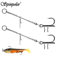 Spinpoler Fishing Stinger Rig # 4 # 2 # 1 # Hameçon triple en acier haute teneur en carbone 1/0, robuste, avec pointes et anneau fendu, pour eau salée et rivière