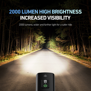 Luce <span class=keywords><strong>LED</strong></span> <span class=keywords><strong>per</strong></span> <span class=keywords><strong>Bicicletta</strong></span> Cyclami 2000 LM, Faro Anteriore in Alluminio Nero con Supporti in PC, Torcia <span class=keywords><strong>a</strong></span> Batteria <span class=keywords><strong>per</strong></span> Manubrio - Product Image 3