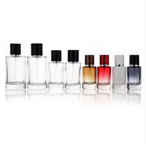 Botella de Perfume de Vidrio con Forma Cilíndrica, Tapa de Rosca, Collar Metálico, Serigrafiada, Tamaños de 30ml/50ml, Envase Vacío para Fragancias - Product Image 2