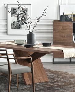 Nuovo Tavolo da Pranzo Allungabile in Legno Massello di Noce Nero Nordamericano, Design Moderno Minimalista Italiano WMJ - Product Image 6